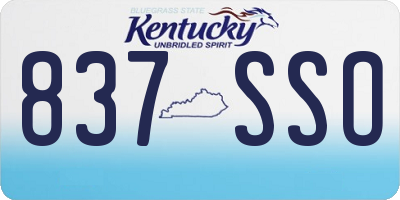 KY license plate 837SSO