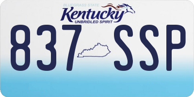 KY license plate 837SSP