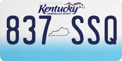 KY license plate 837SSQ