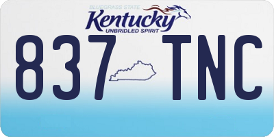 KY license plate 837TNC