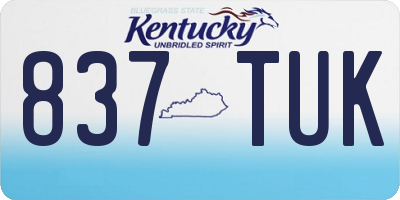 KY license plate 837TUK