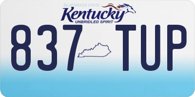 KY license plate 837TUP