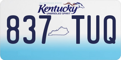 KY license plate 837TUQ