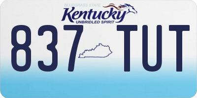 KY license plate 837TUT