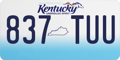 KY license plate 837TUU