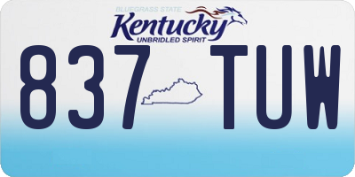 KY license plate 837TUW