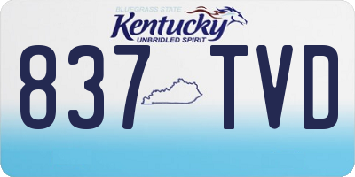 KY license plate 837TVD