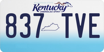 KY license plate 837TVE