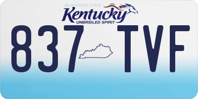 KY license plate 837TVF