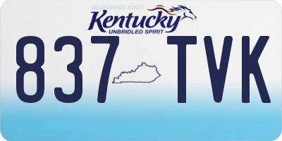 KY license plate 837TVK