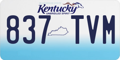 KY license plate 837TVM