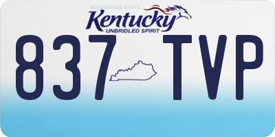 KY license plate 837TVP
