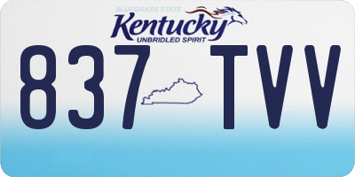 KY license plate 837TVV
