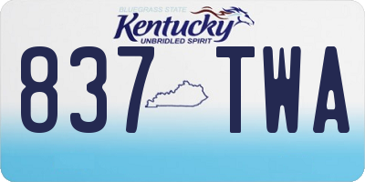 KY license plate 837TWA