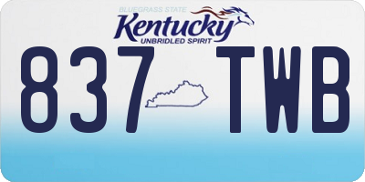 KY license plate 837TWB