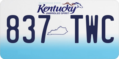 KY license plate 837TWC