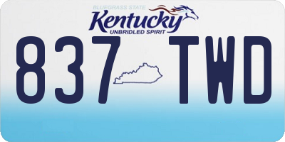KY license plate 837TWD