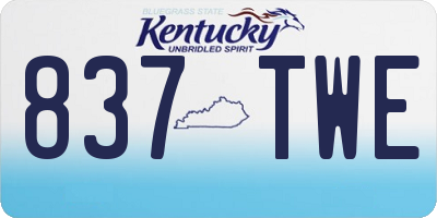 KY license plate 837TWE