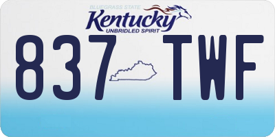 KY license plate 837TWF