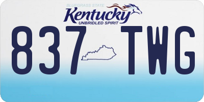 KY license plate 837TWG