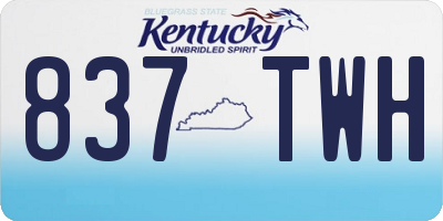 KY license plate 837TWH