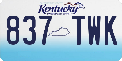 KY license plate 837TWK