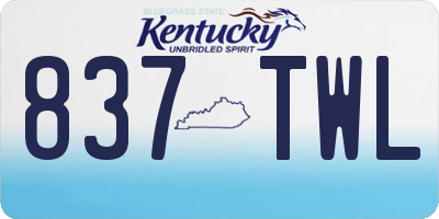 KY license plate 837TWL