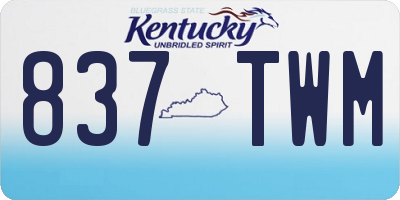KY license plate 837TWM