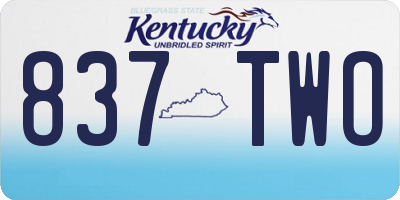 KY license plate 837TWO