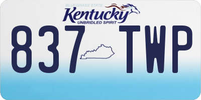 KY license plate 837TWP