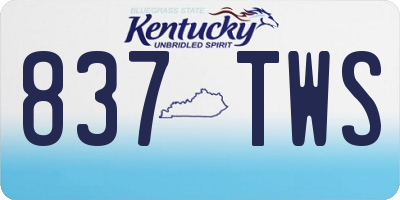 KY license plate 837TWS