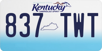 KY license plate 837TWT