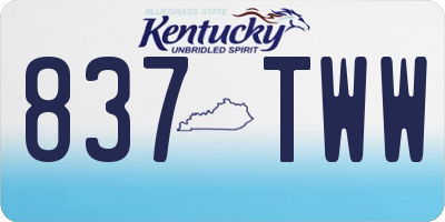 KY license plate 837TWW