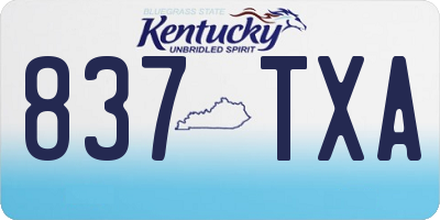 KY license plate 837TXA