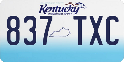 KY license plate 837TXC