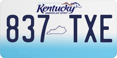 KY license plate 837TXE