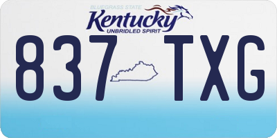 KY license plate 837TXG