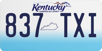 KY license plate 837TXI