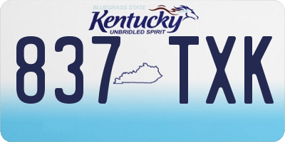 KY license plate 837TXK