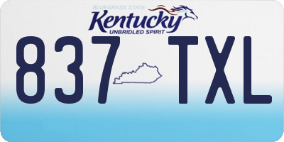 KY license plate 837TXL