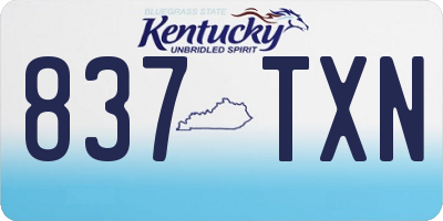 KY license plate 837TXN