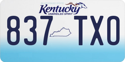 KY license plate 837TXO