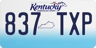 KY license plate 837TXP