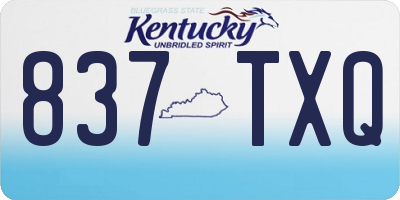 KY license plate 837TXQ