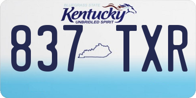 KY license plate 837TXR