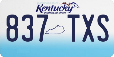 KY license plate 837TXS