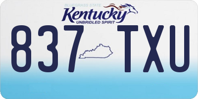 KY license plate 837TXU