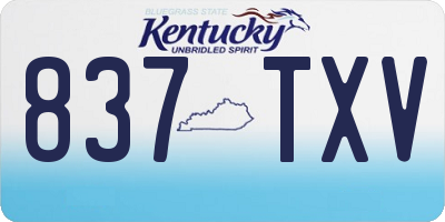 KY license plate 837TXV