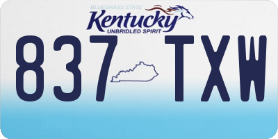 KY license plate 837TXW