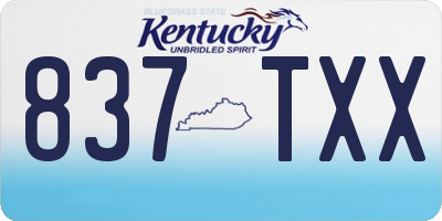 KY license plate 837TXX